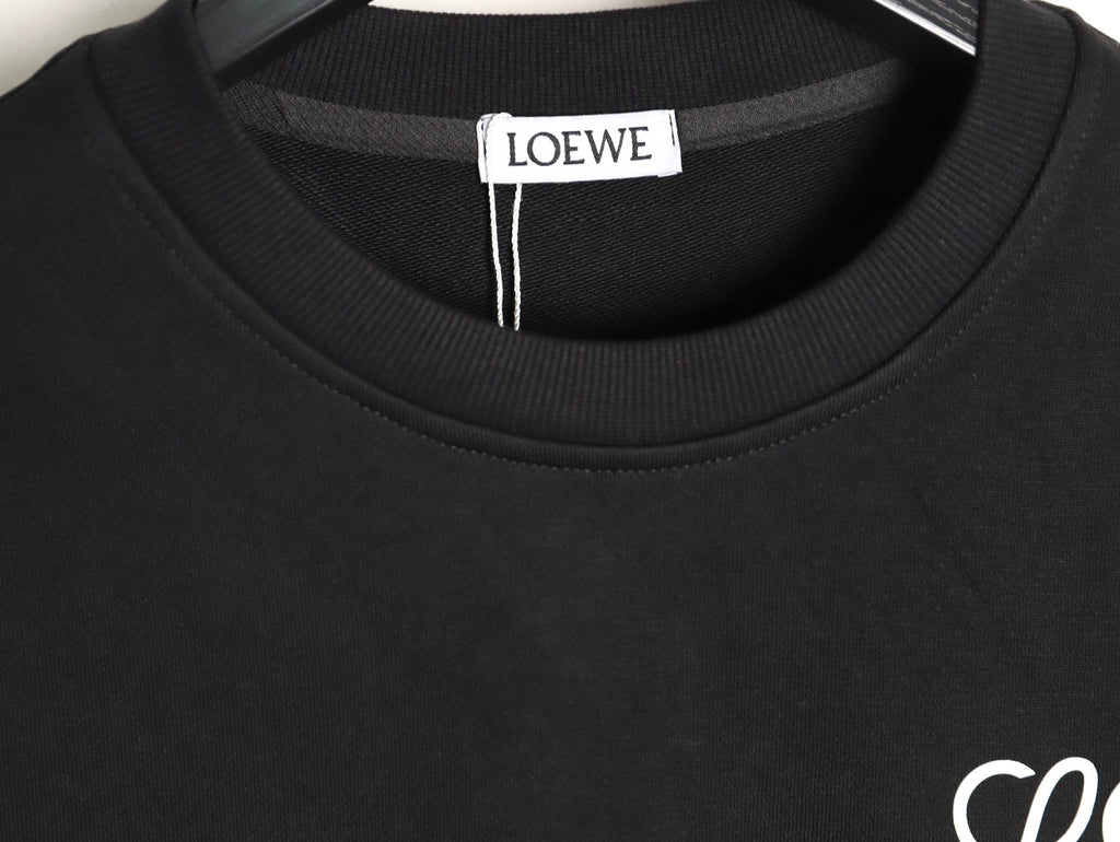 Loewe x On 25FW Black Small-Logo Crewneck Sweatshirt