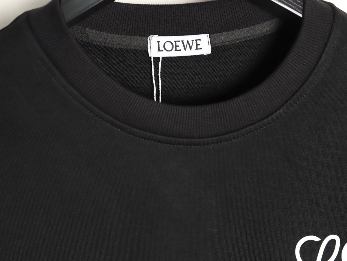 Loewe x On 25FW Black Small-Logo Crewneck Sweatshirt