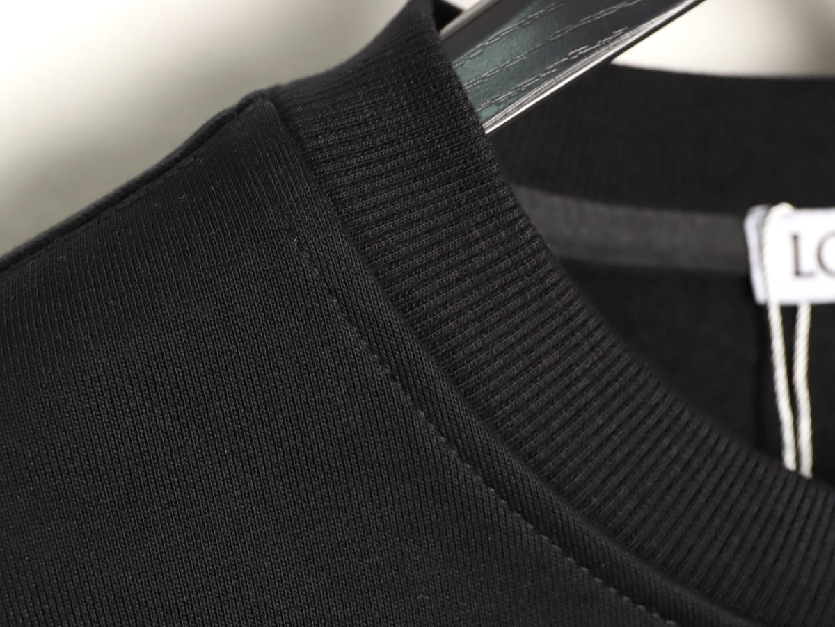Loewe x On 25FW Black Small-Logo Crewneck Sweatshirt