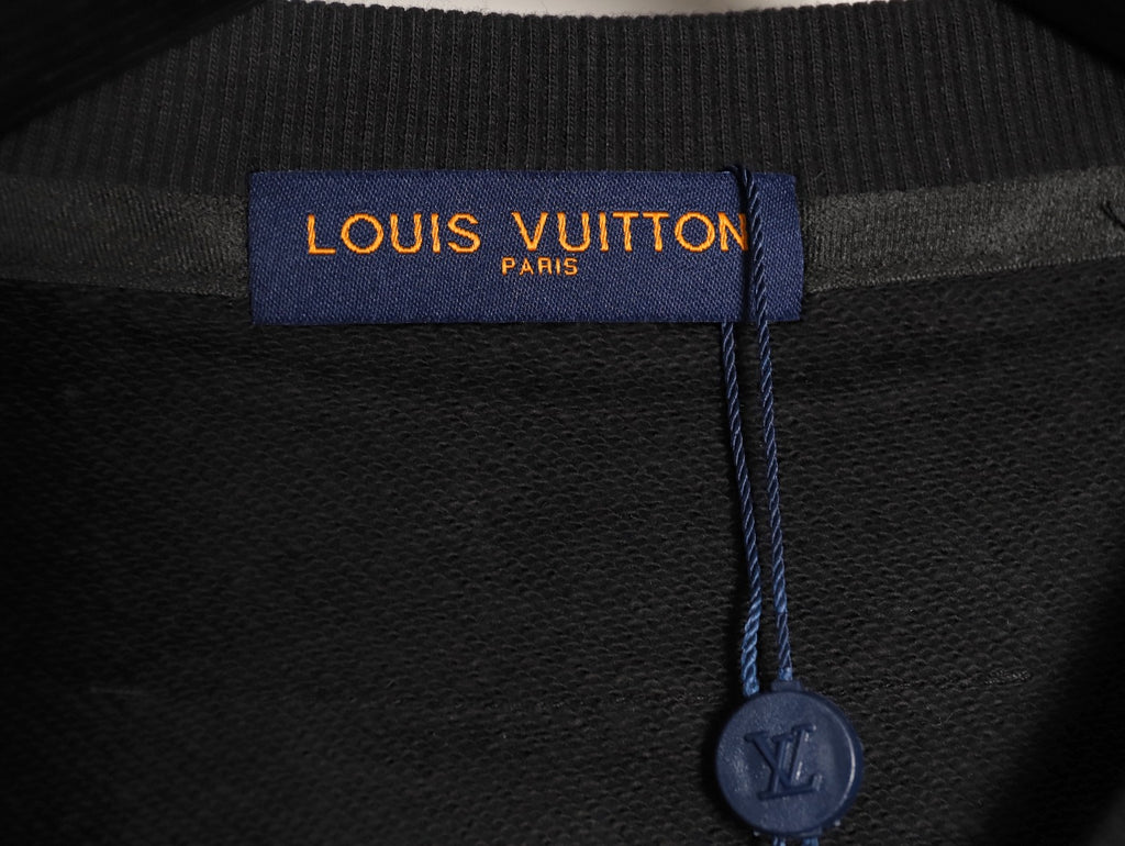 Louis Vuitton 25FW Black Tonal-Logo Back-Label Crewneck Sweatshirt