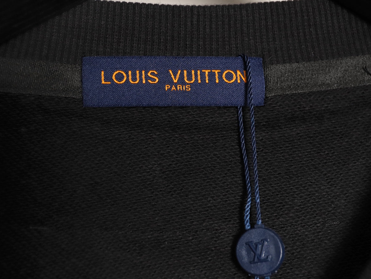 Louis Vuitton 25FW Black Tonal-Logo Back-Label Crewneck Sweatshirt