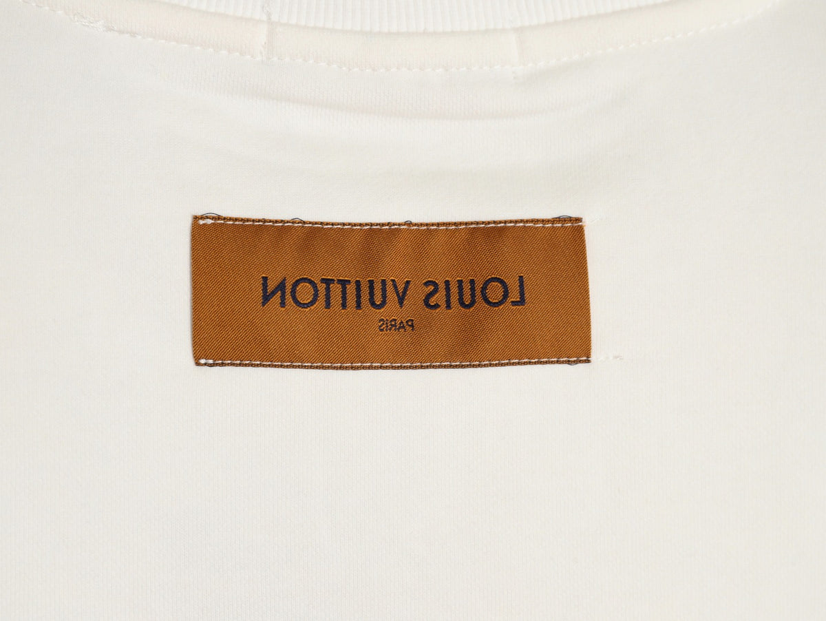 Louis Vuitton 25FW White Blue-Motif Crewneck Sweatshirt