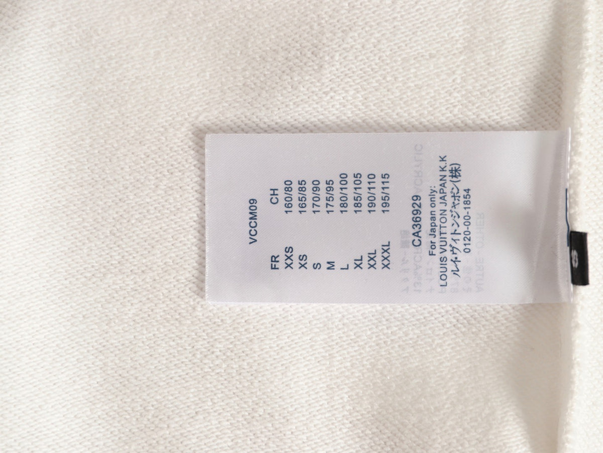 Louis Vuitton 25FW White Blue-Motif Crewneck Sweatshirt