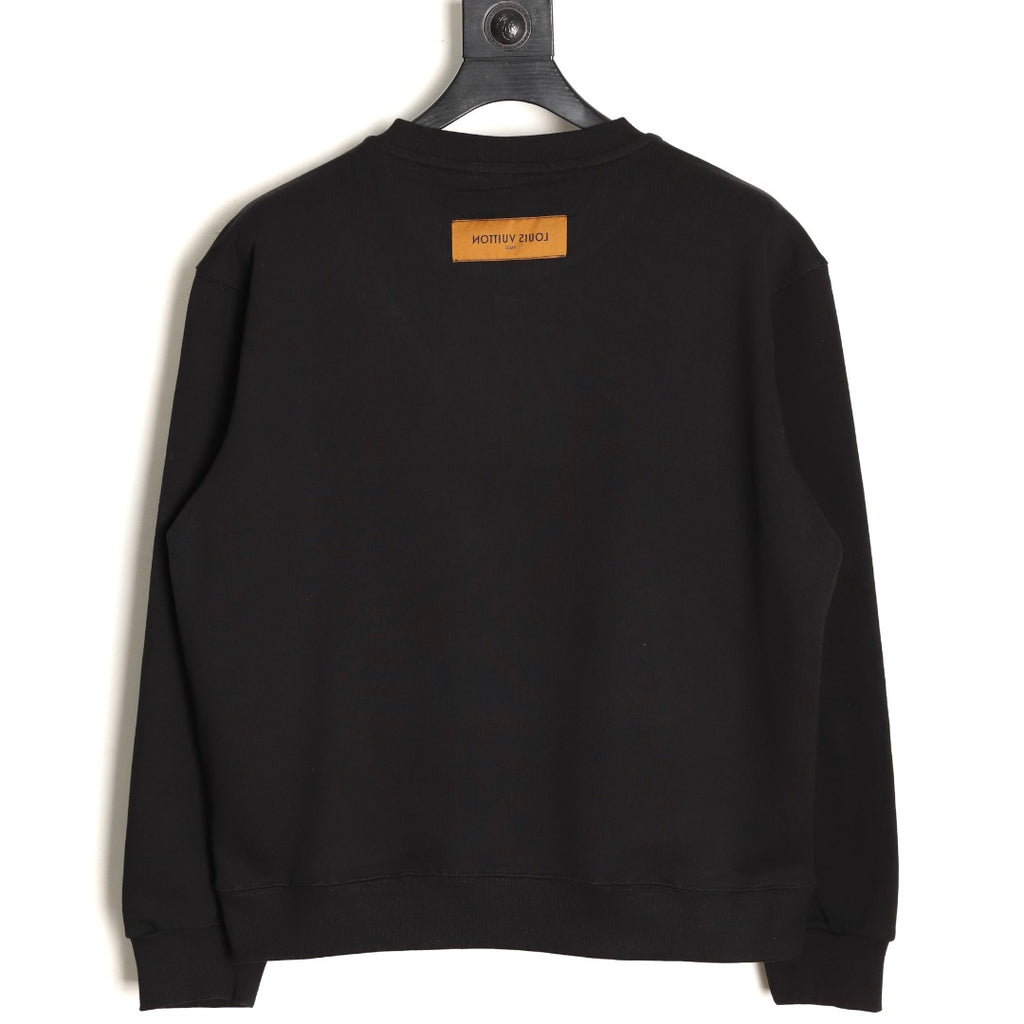 Louis Vuitton 25FW Black Blue-Motif Crewneck Sweatshirt