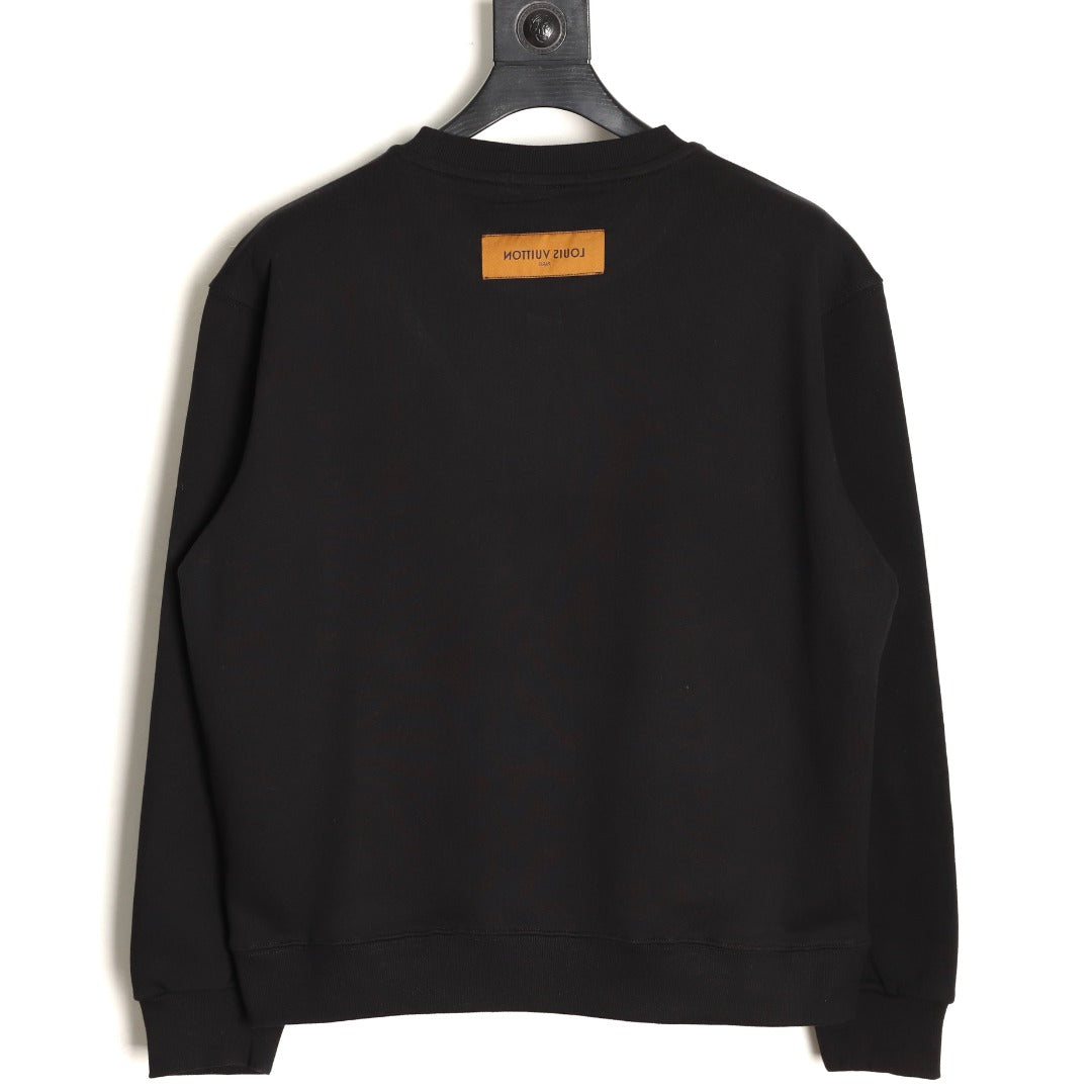 Louis Vuitton 25FW Black Blue-Motif Crewneck Sweatshirt