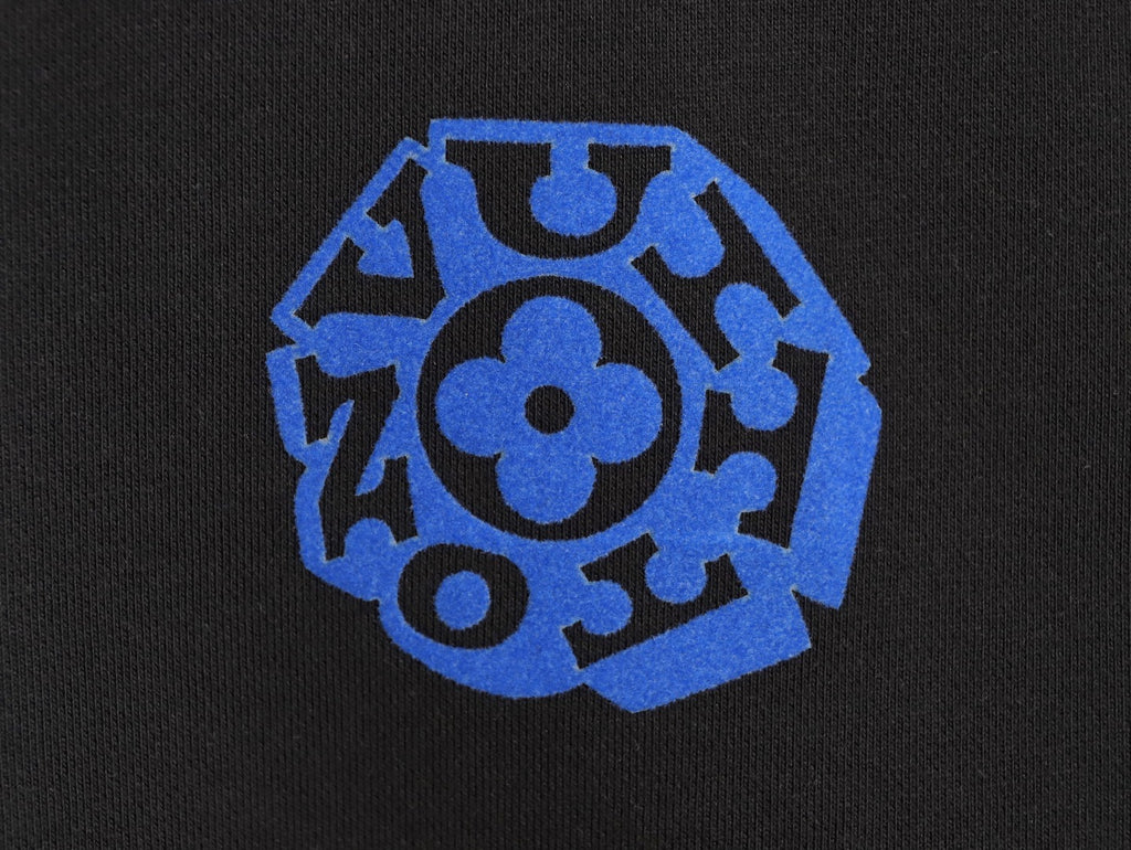 Louis Vuitton 25FW Black Blue-Motif Crewneck Sweatshirt