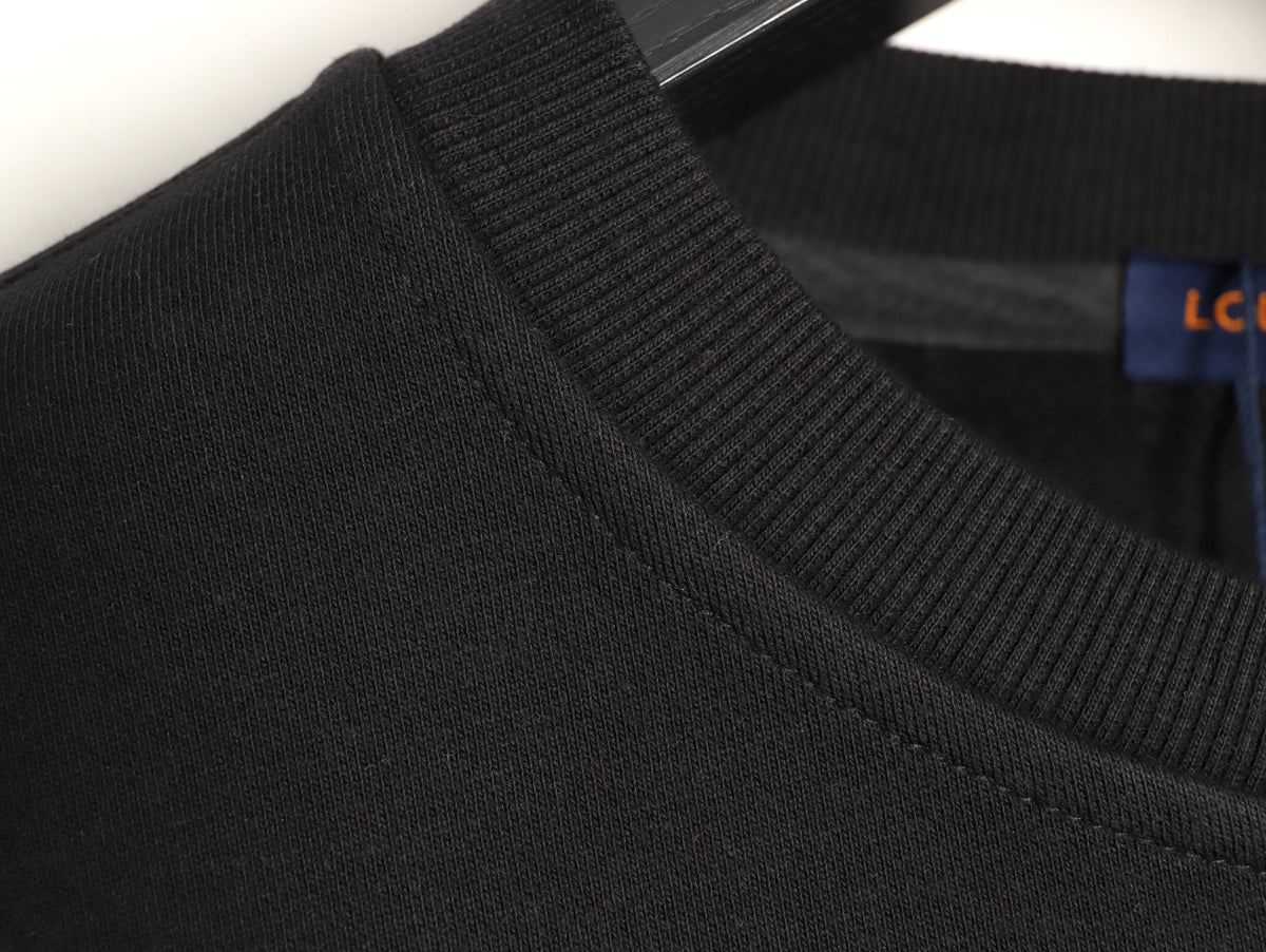 Louis Vuitton 25FW Black Blue-Motif Crewneck Sweatshirt