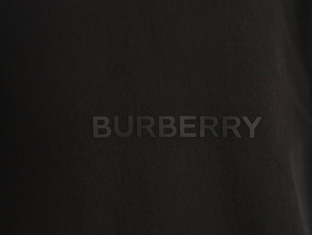 Burberry Black Striped Hood-Lining Zip Jacket