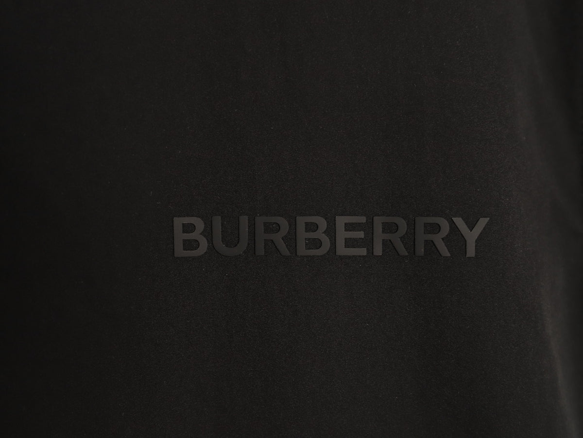 Burberry Black Striped Hood-Lining Zip Jacket