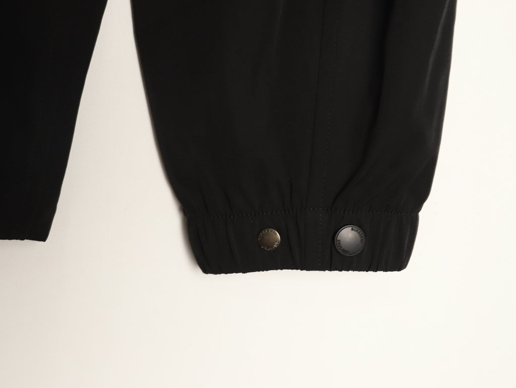 Burberry Black Striped Hood-Lining Zip Jacket