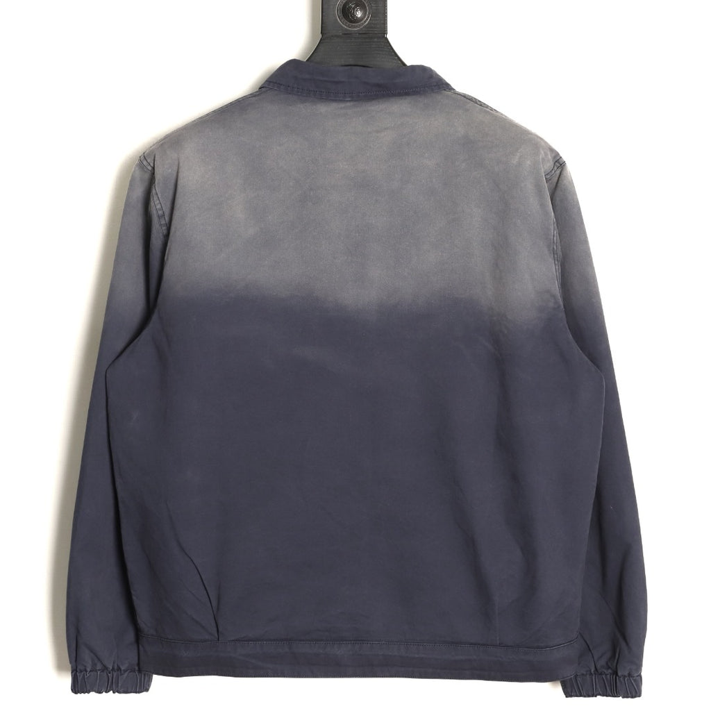 Miu Miu Gray Gradient-Wash Boxy Workwear Jacket