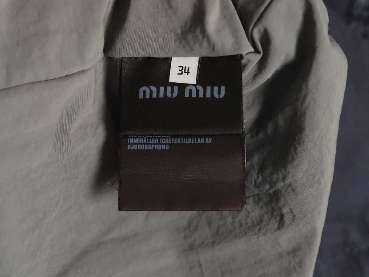 Miu Miu Gray Gradient-Wash Boxy Workwear Jacket
