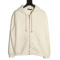 Louis Vuitton Ivory Raised-Monogram Zip Hoodie