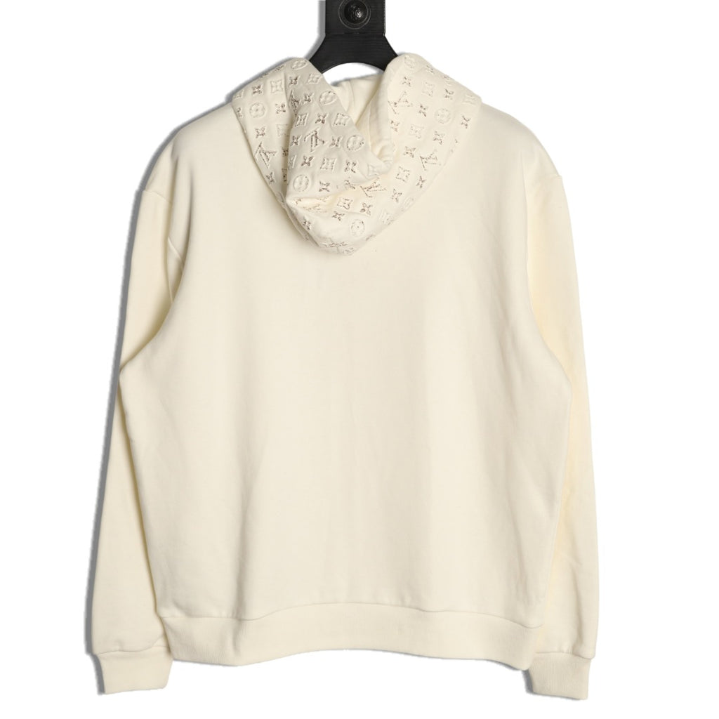 Louis Vuitton Ivory Raised-Monogram Zip Hoodie