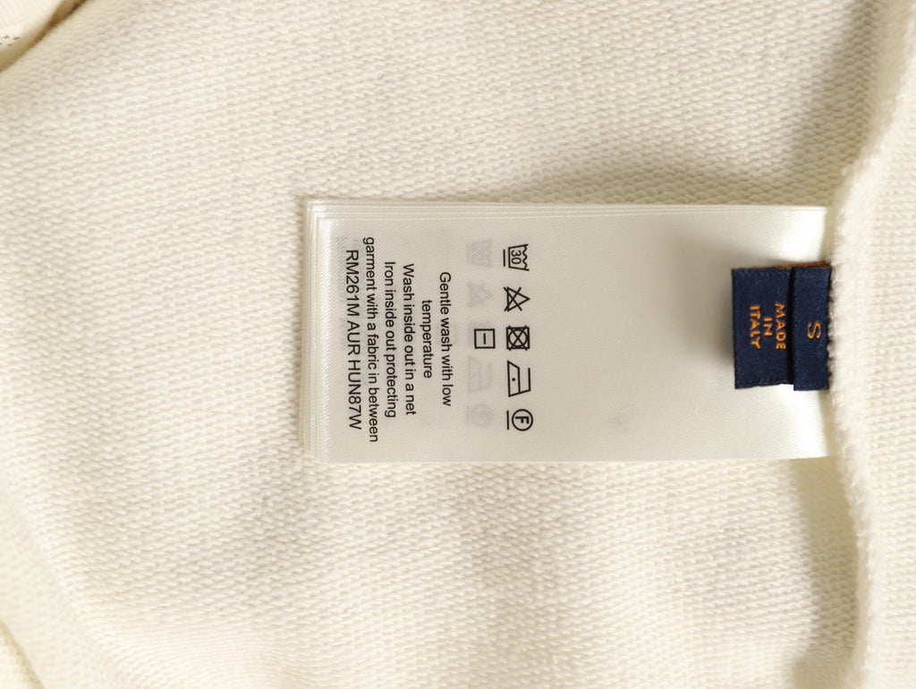 Louis Vuitton Ivory Raised-Monogram Zip Hoodie