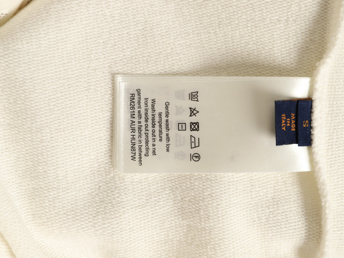 Louis Vuitton Ivory Raised-Monogram Zip Hoodie