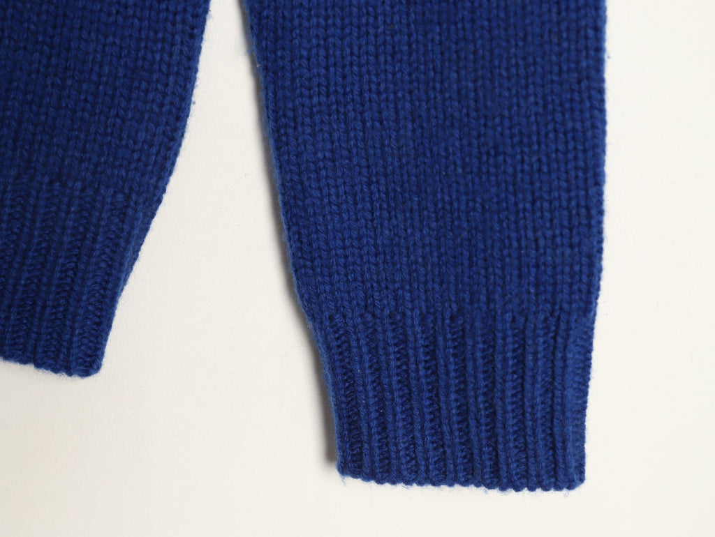 Chanel Blue Double-C Shield-Graphic Crewneck Sweater