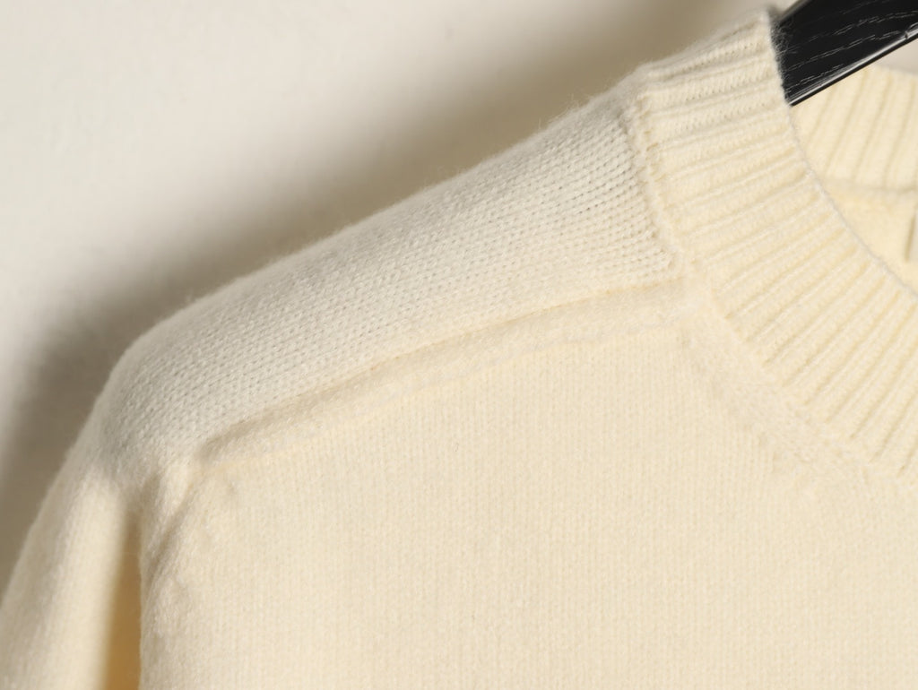 Burberry Cream Equestrian Knight-Detail Crewneck Sweater