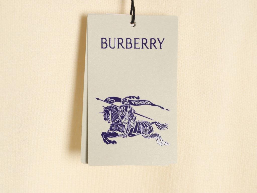 Burberry Cream Equestrian Knight-Detail Crewneck Sweater