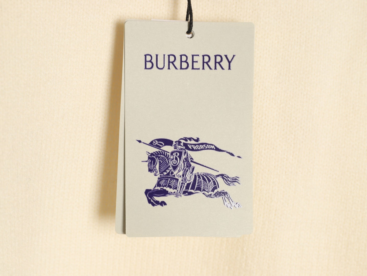 Burberry Cream Equestrian Knight-Detail Crewneck Sweater