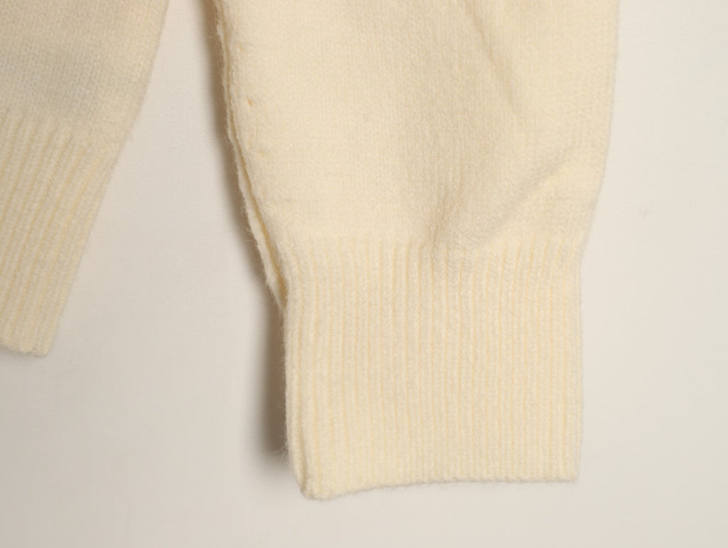 Burberry Cream Equestrian Knight-Detail Crewneck Sweater