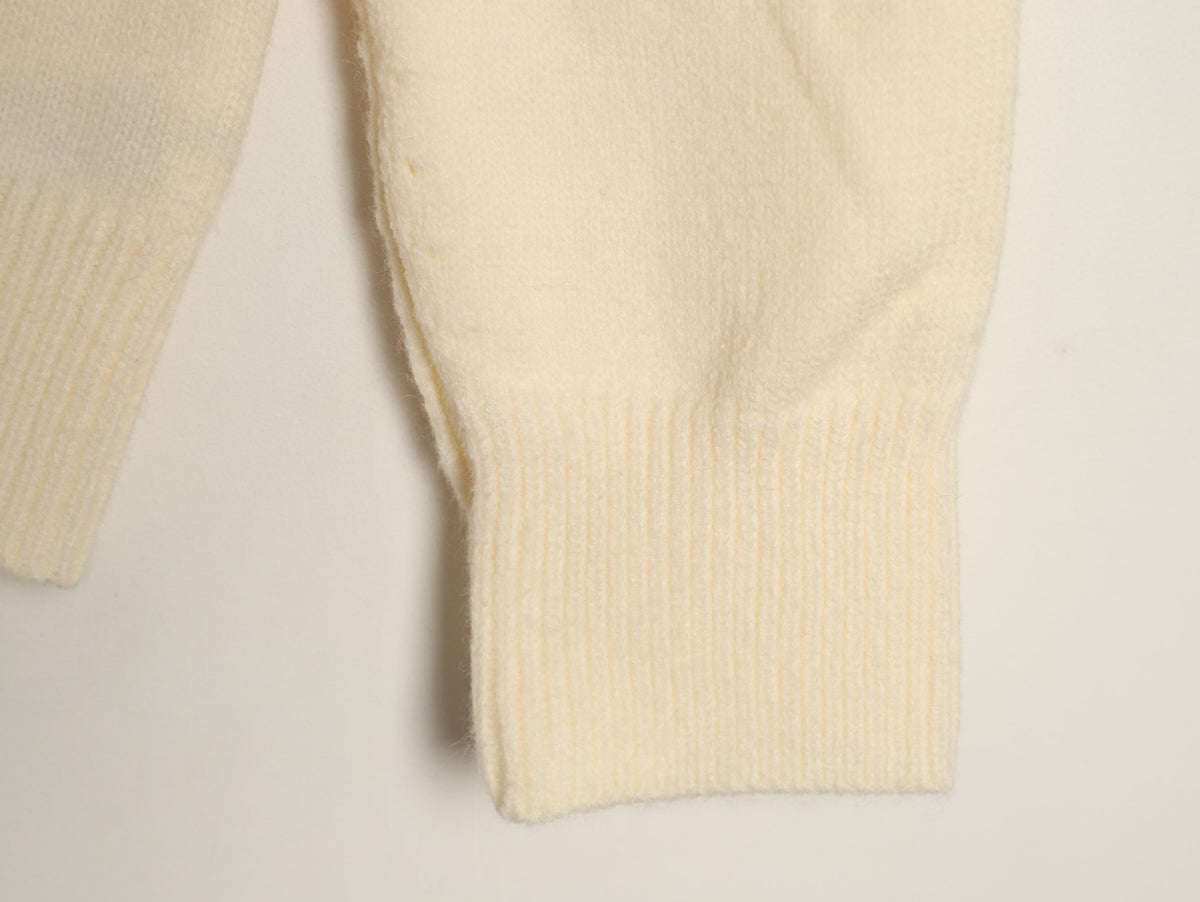 Burberry Cream Equestrian Knight-Detail Crewneck Sweater