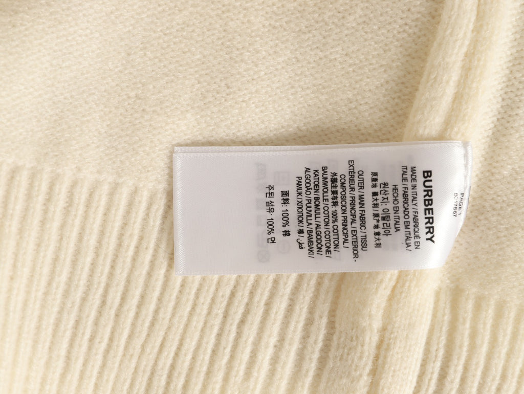 Burberry Cream Equestrian Knight-Detail Crewneck Sweater