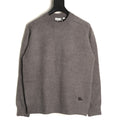 Burberry Gray Equestrian Knight-Detail Crewneck Sweater