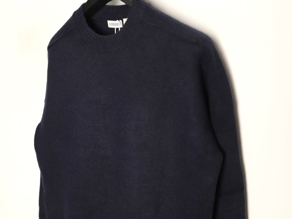 Burberry Navy Equestrian Knight-Detail Crewneck Sweater