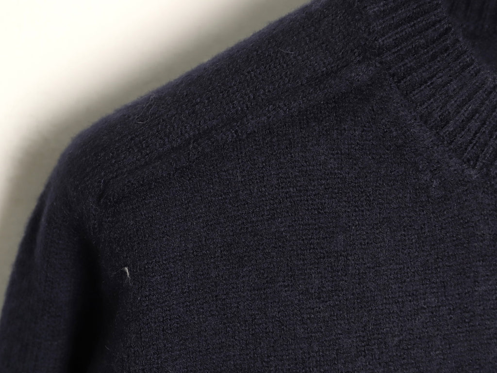 Burberry Navy Equestrian Knight-Detail Crewneck Sweater