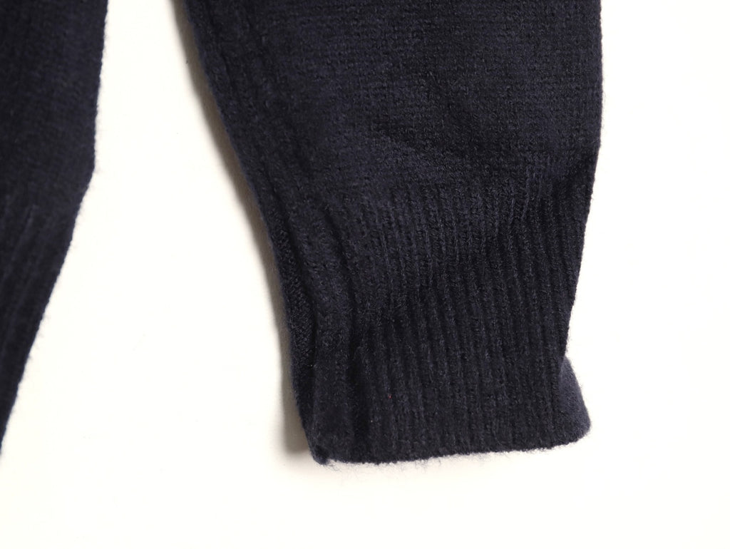 Burberry Navy Equestrian Knight-Detail Crewneck Sweater