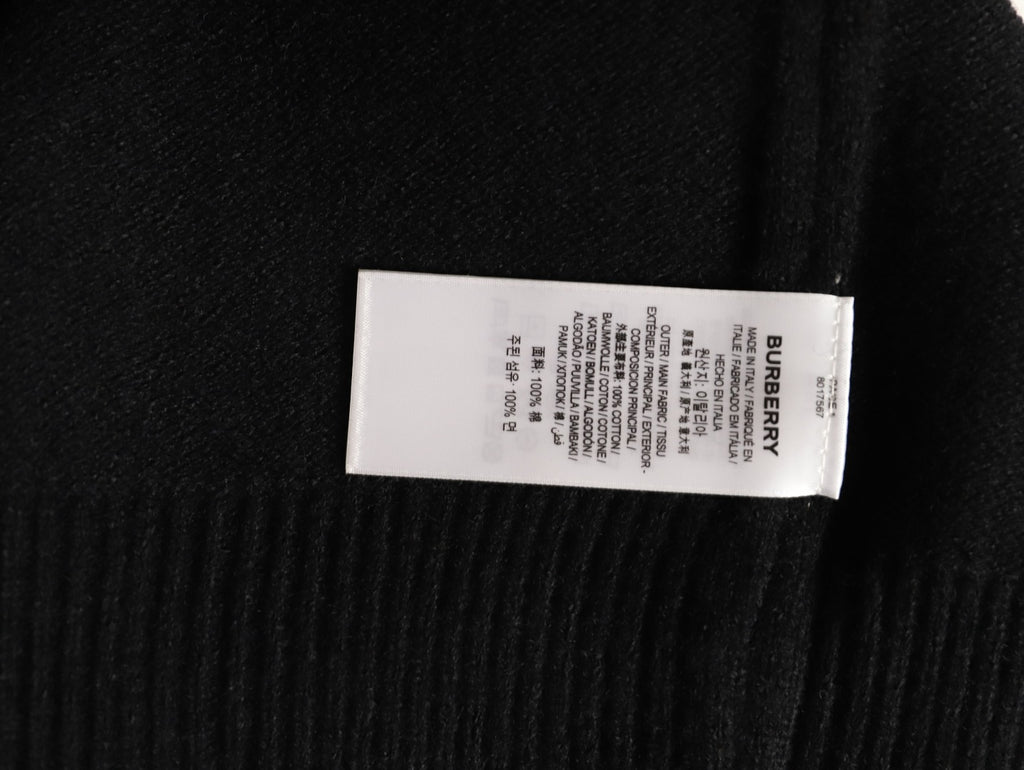 Burberry Black Equestrian Knight-Detail Crewneck Sweater