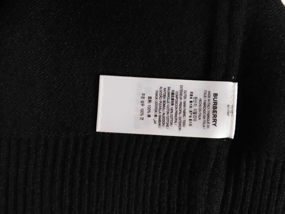 Burberry Black Equestrian Knight-Detail Crewneck Sweater