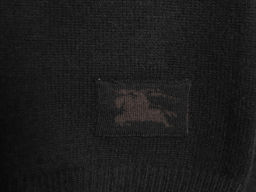 Burberry Black Equestrian Knight-Detail Crewneck Sweater