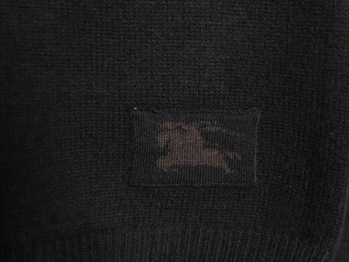 Burberry Black Equestrian Knight-Detail Crewneck Sweater