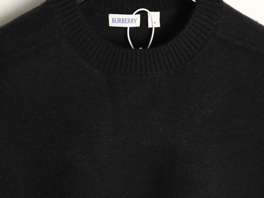 Burberry Black Equestrian Knight-Detail Crewneck Sweater