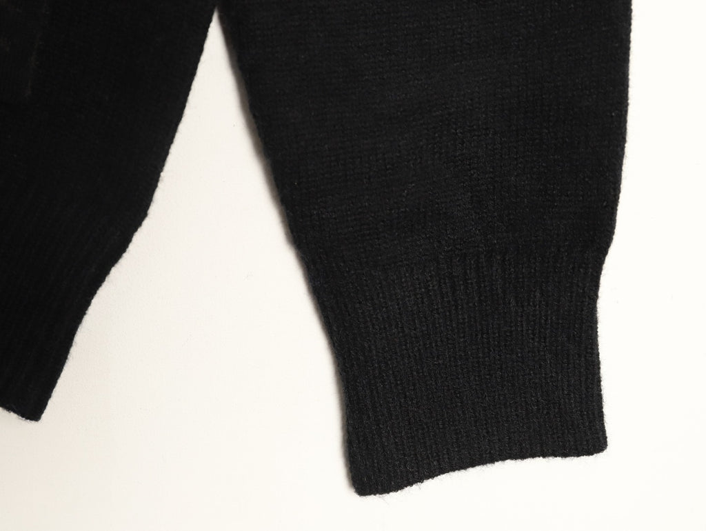 Burberry Black Equestrian Knight-Detail Crewneck Sweater