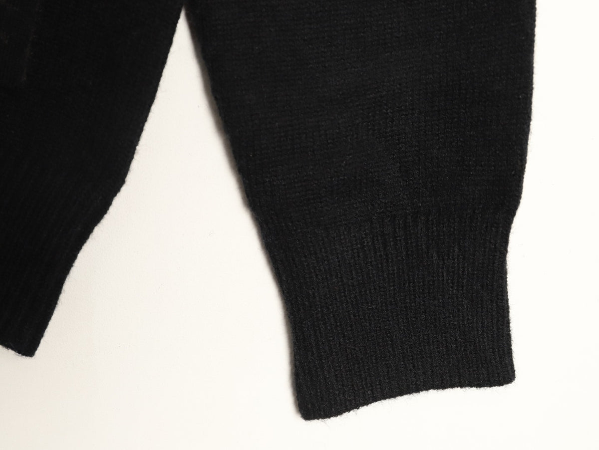 Burberry Black Equestrian Knight-Detail Crewneck Sweater