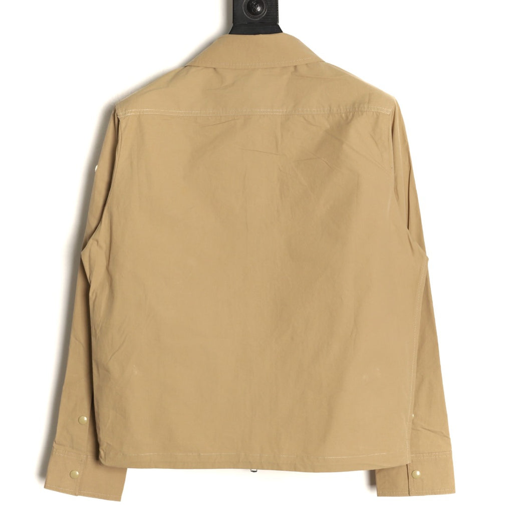 Moncler Khaki Arm-Badge Workwear Zip Jacket