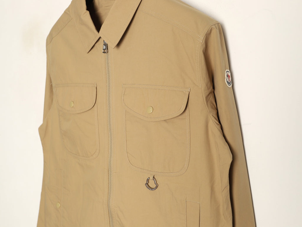 Moncler Khaki Arm-Badge Workwear Zip Jacket