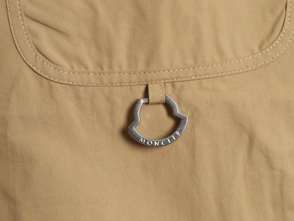 Moncler Khaki Arm-Badge Workwear Zip Jacket