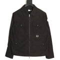 Moncler Black Arm-Badge Workwear Zip Jacket