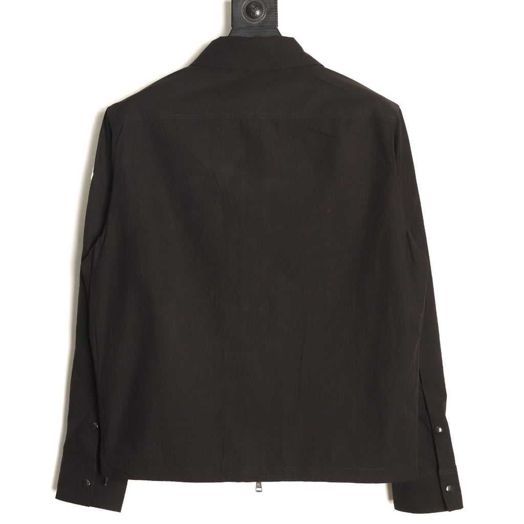 Moncler Black Arm-Badge Workwear Zip Jacket