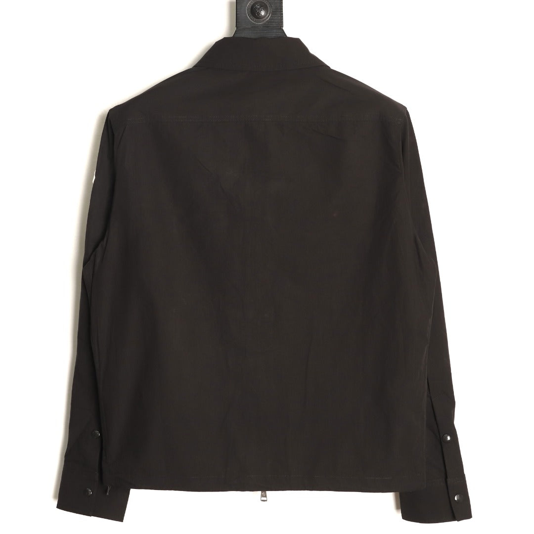 Moncler Black Arm-Badge Workwear Zip Jacket