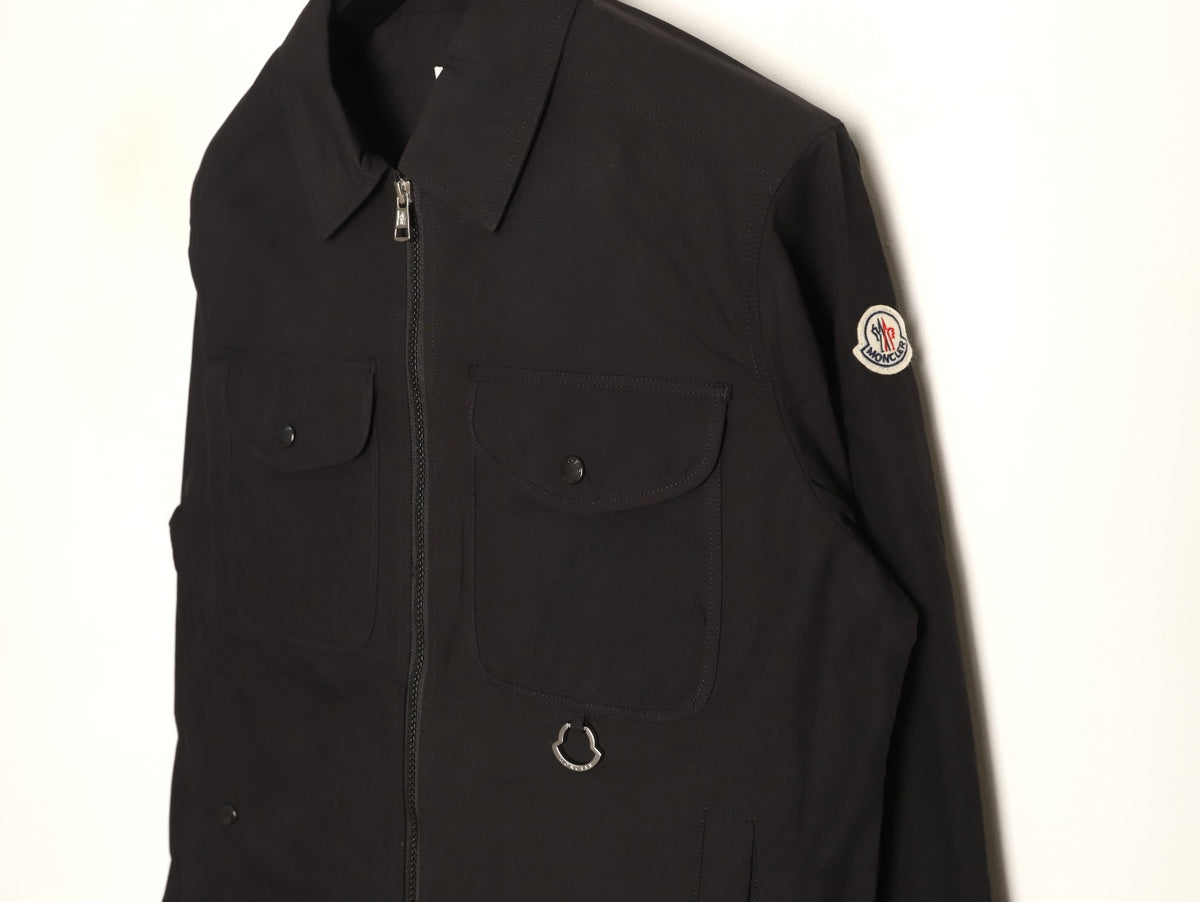 Moncler Black Arm-Badge Workwear Zip Jacket