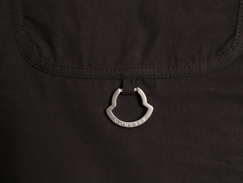 Moncler Black Arm-Badge Workwear Zip Jacket