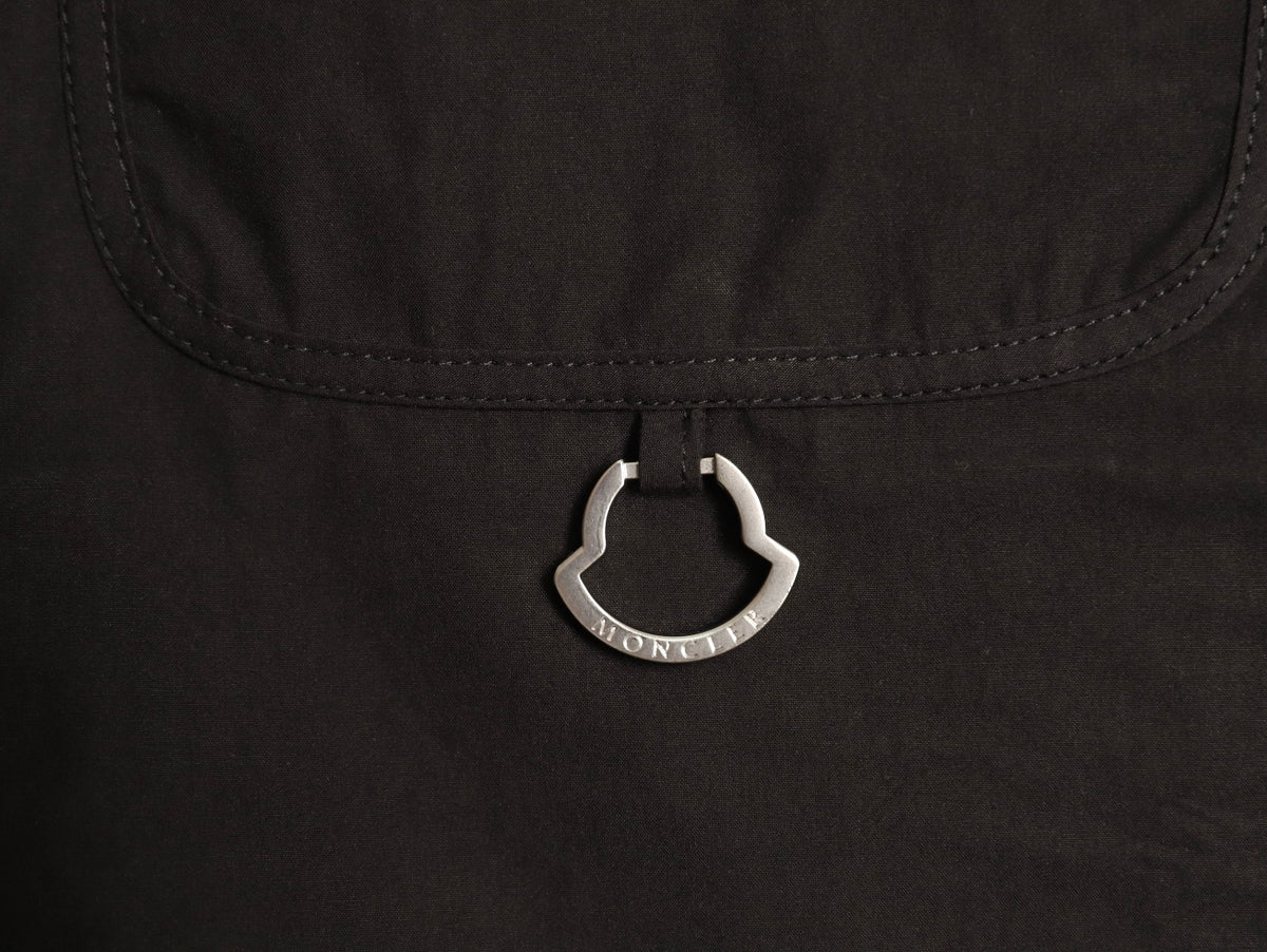 Moncler Black Arm-Badge Workwear Zip Jacket