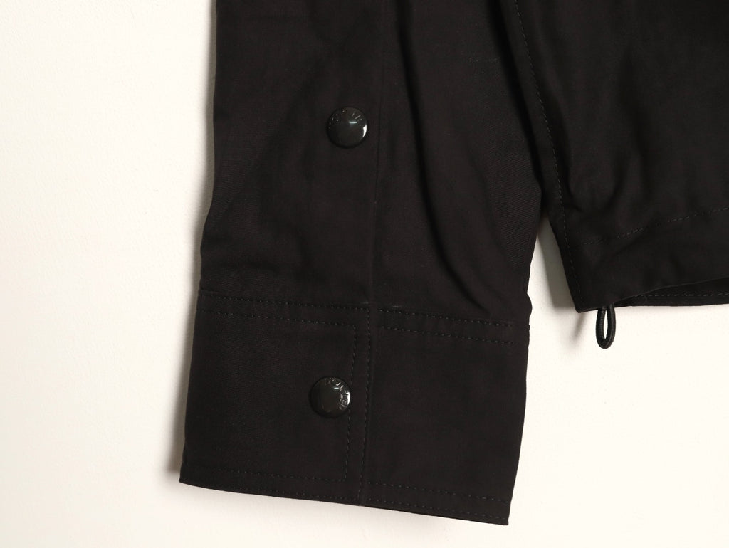 Moncler Black Arm-Badge Workwear Zip Jacket