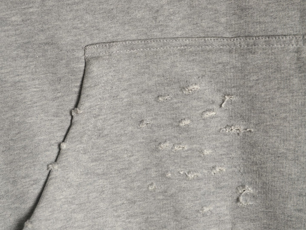 Louis Vuitton 25FW Gray Floral Letter Hooded Sweatshirt