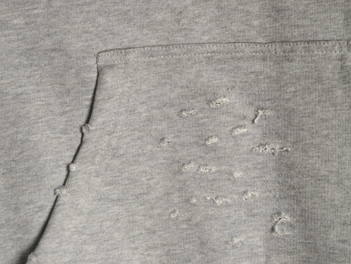 Louis Vuitton 25FW Gray Floral Letter Hooded Sweatshirt